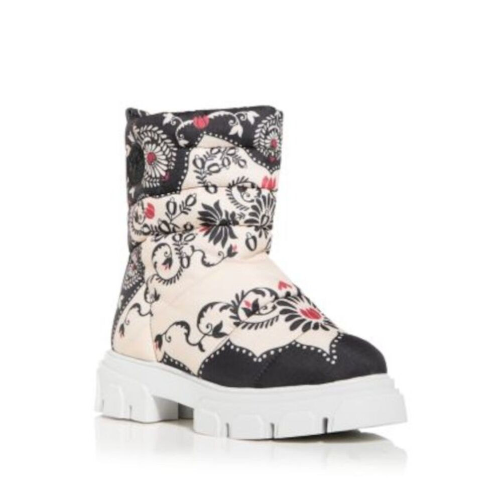 NWT FARM RIO Womens Black 1-1/2" Platform Pull-Tab Passion Scarf Booties 7.5